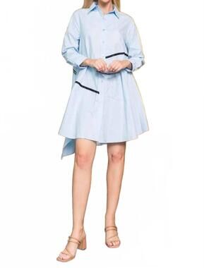 NEW JOH wrenna cotton poplin tunic dress in light blue